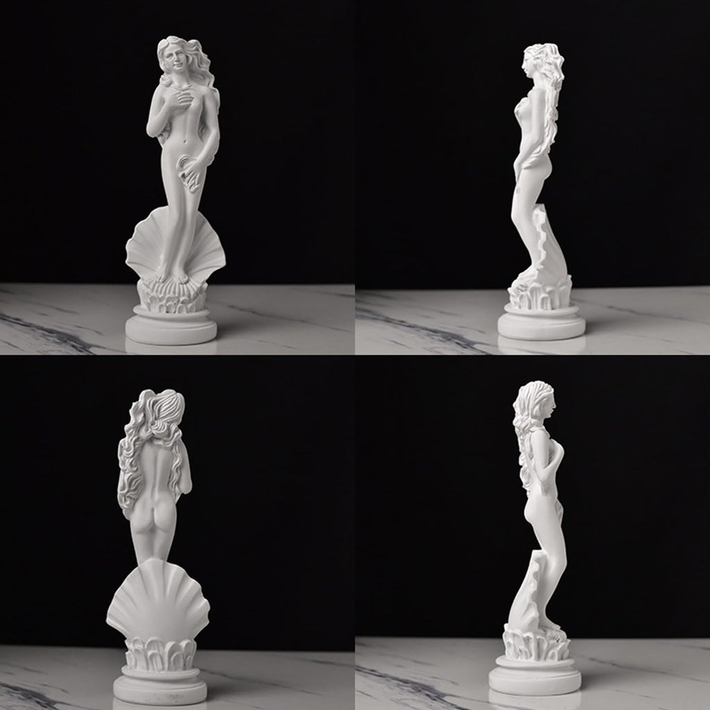 Aphrodite Statue the Birth of Venus 7.6 Inch - Greek Goddess Sculpture, Handmade Resin Art Figurine Classical White