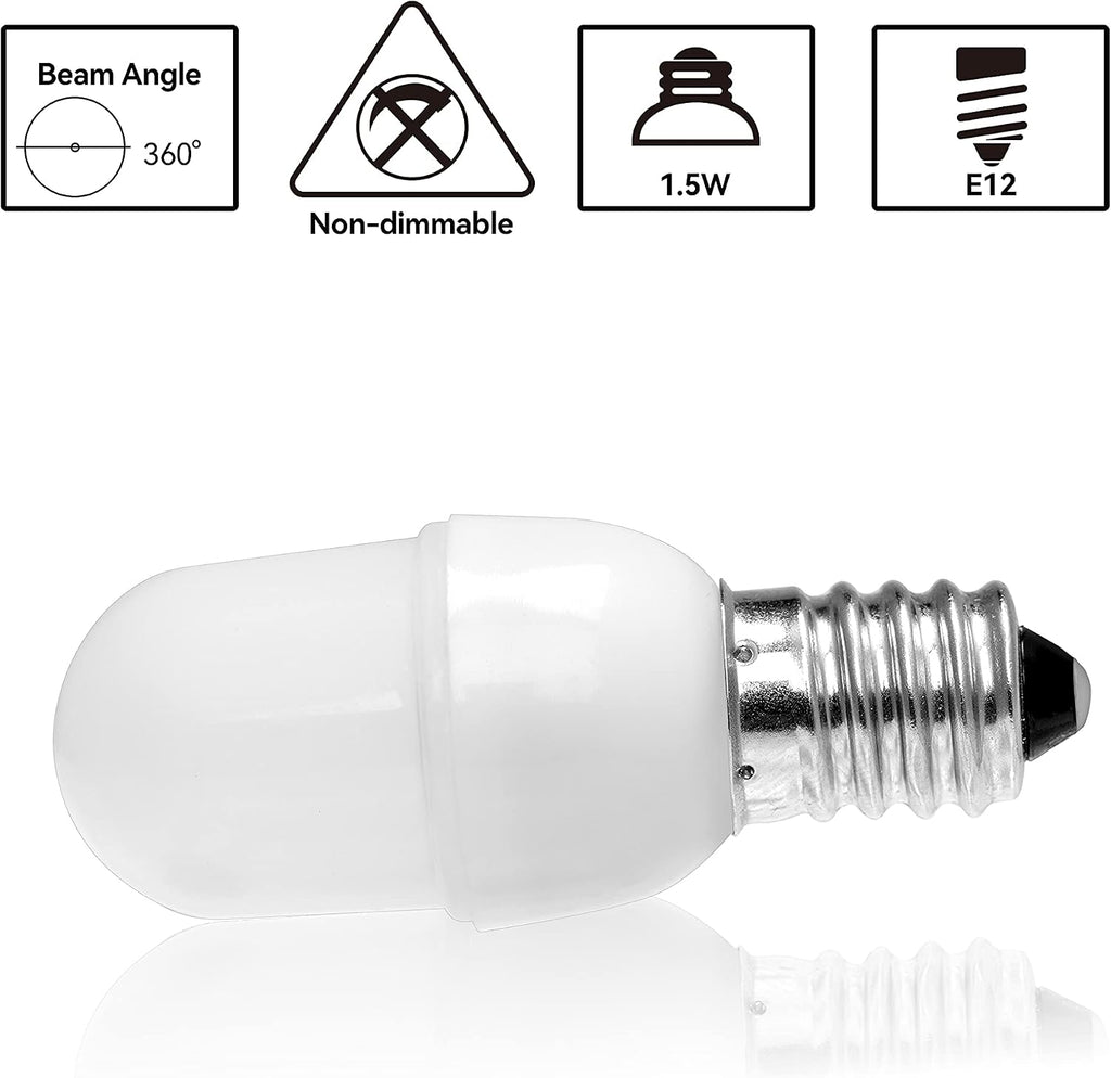Night Light Bulbs, 1.5W E12 Led Bulbs, Warm White 3000K
