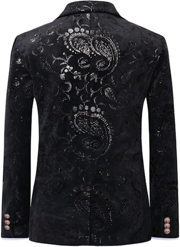Boys Suit Formal Tuexdo Golden Jacquard Slim Fit 2 Pieces Suit Set Jacket Pants for Wedding Prom Party