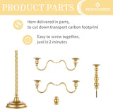 Candelabra Gold Candle Stand: 28" Tall 5-Branch Candlestick Holderoliday Event Reception Decoration,2Pcs