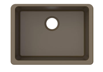 Mocha Granite Quartz 25" x 18-1/2" x 9-1/2" Single Bowl Undermount Sink