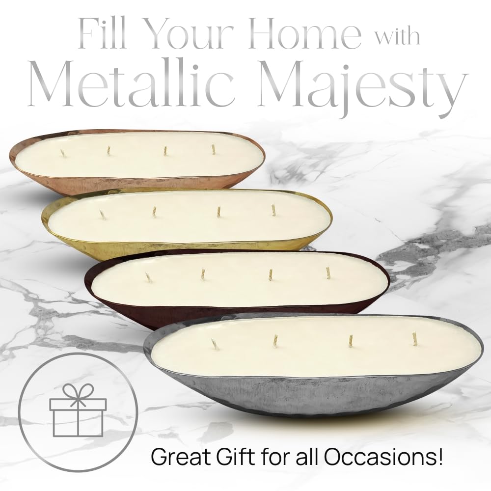 Bowl Candle Co. Luxury Candle - Scented Luxury Candles, 12x5x2 Inch Vessel for Women and Men, Fancy 4 Wick for All