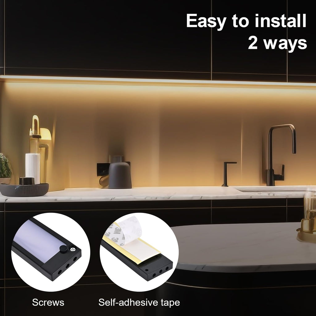 3pack 12inch Dimmable LED Under Cabinet Light Kit, 2700K to 6000K Smart LED Under Counter Lighting Fixture