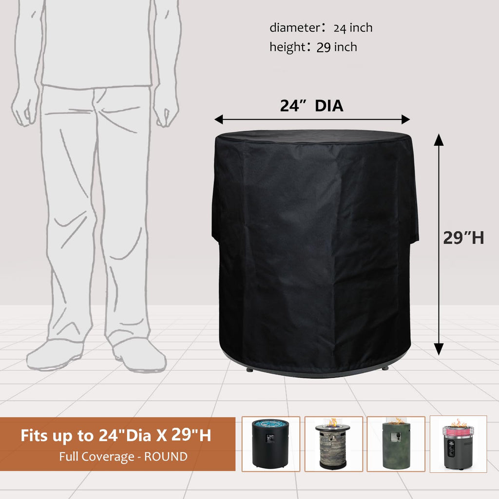 Fire Pit Cover Round 24"D X 29"H for Ninja Fireside360, Waterproof