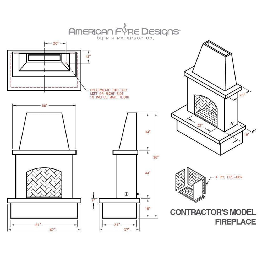 Contractor's Model Outdoor Fireplace | (Vented)
