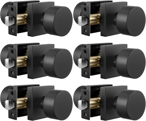 Matte Black Passage Door Knobs Interior, Zinc Alloy Matte Black Door Knob , Non-Locking Function