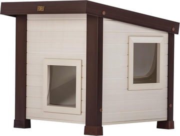 Albany Outdoor Cat House, Maple/Brown
