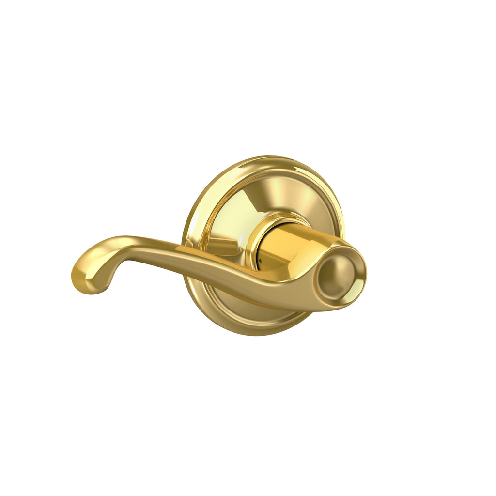 Flair Hall/Closet Passage Door Handle, Reversible, Bright Brass