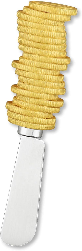Hanukkah Themed Cheese Spreaders, Hand-Painted Resin Handles with Stainless Steel Blades for Spreading Cream Cheese - Set of 4