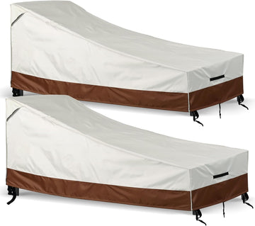 Waterproof Patio Chaise Lounge Cover 2 Pack, 420D Chair Covers (68x30x30)
