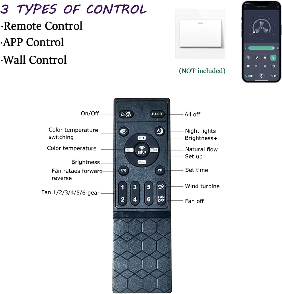 Ceiling Fans with Lights, Low Profile Ceiling Fan with Light and Remote/APP Control, DC Motor, Noiseless, Flush Mount
