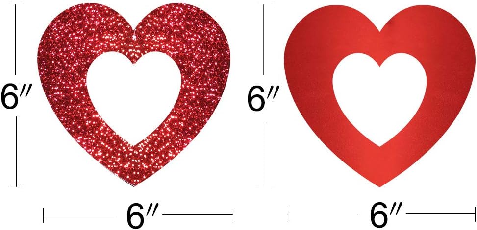 Valentine's Day Glitter Heart Swirl Hanging Decoration - Bridal Shower, Engagement, Anniversary,Wedding Party - Set of 28