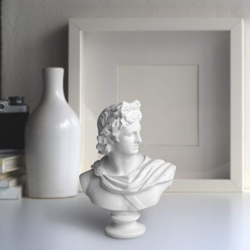 Apollo Bust Greek and Mythology God of Sunlight 6 inch Resin Head Bust Sculpture Figurine Home Decor