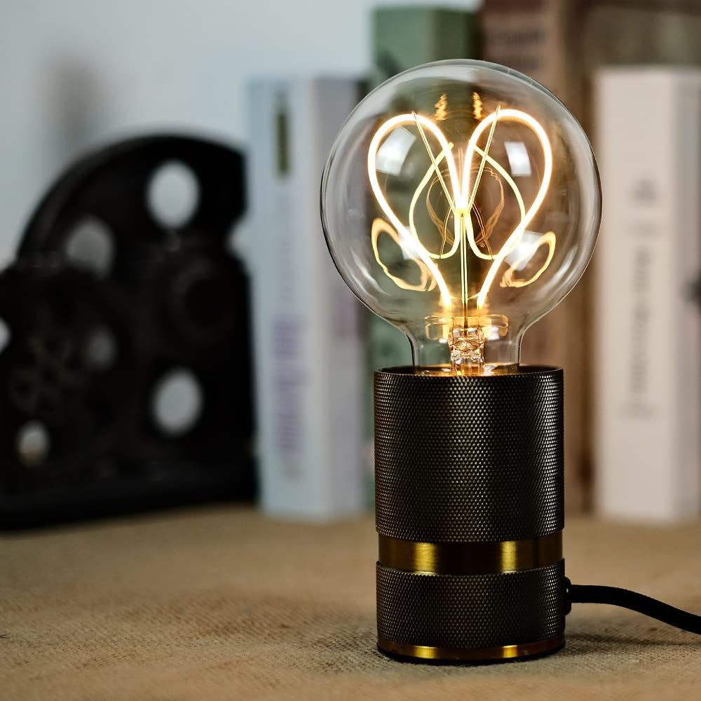Edison Bulb Led Bulb Vintage 4W Dimmable 110-130V 2000Kelvin Super Yellow Warm Decorative Light Bulb (G30 Heart