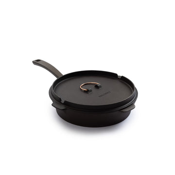 10-Inch All-In-One Cast Iron Skillet Set- Skillet with Cast Iron Dutch Oven Style Lid - Camping Cookware Set
