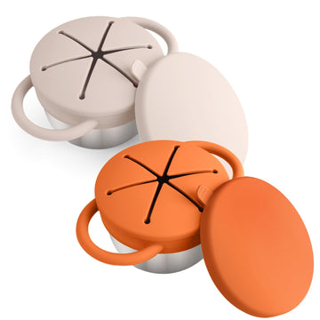 2PCS Stainless Steel Snack Containers for Toddlers