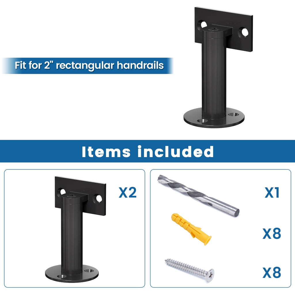 2Pack Angle Adjustable Handrail Brackets Stainless Steel HB02 BP4