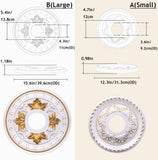 PU Decorative Ceiling Medallion for Light Fixtures and Ceiling Fans, Molded Plastic, Gold and White Finish, (B-15.6"OD