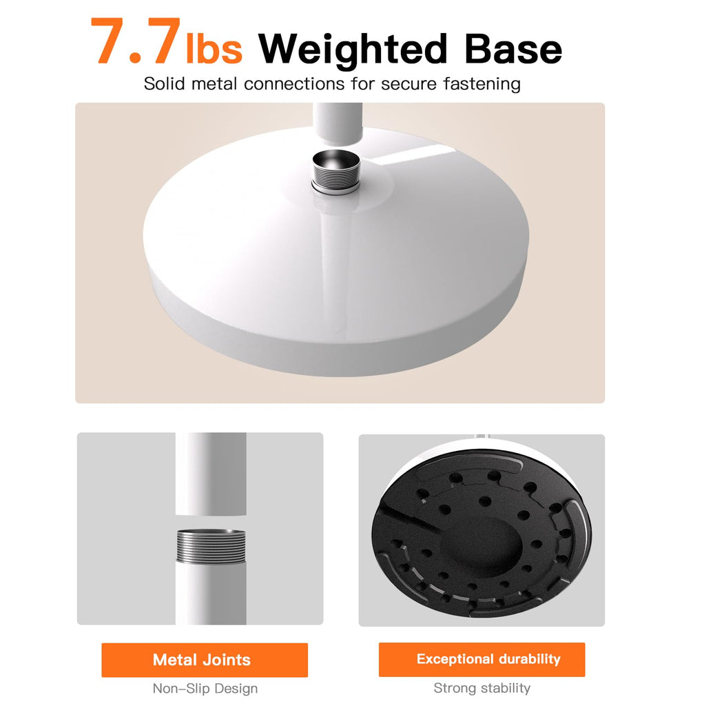 36W Floor Lamp with Flexible Arm, 3 Colors Ring Light with Heavy-Duty Base & Remote, Standing Lamp
