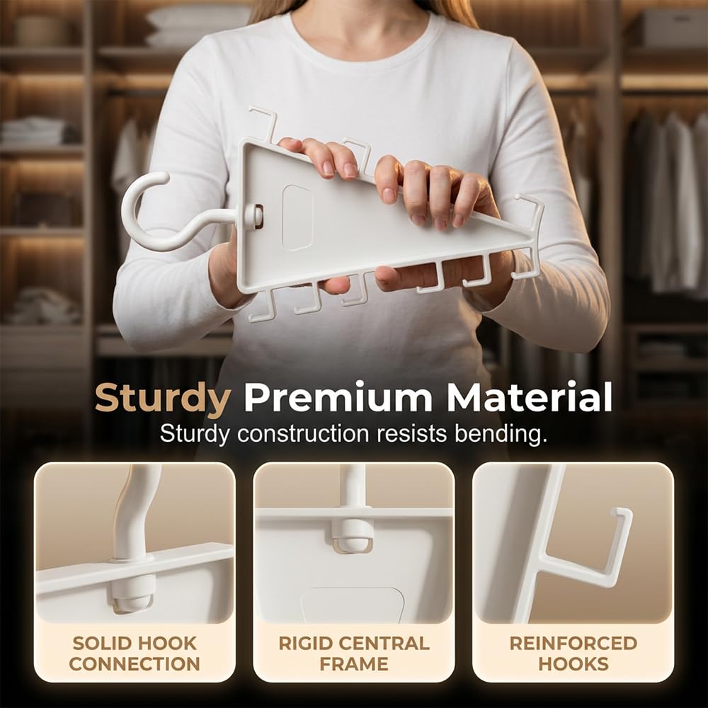 V Shape Double-Sided 12-Hook Rotating Organizer Hanger, 2027 New 360° Space Saving Closet Organizer, ABS Durable, for