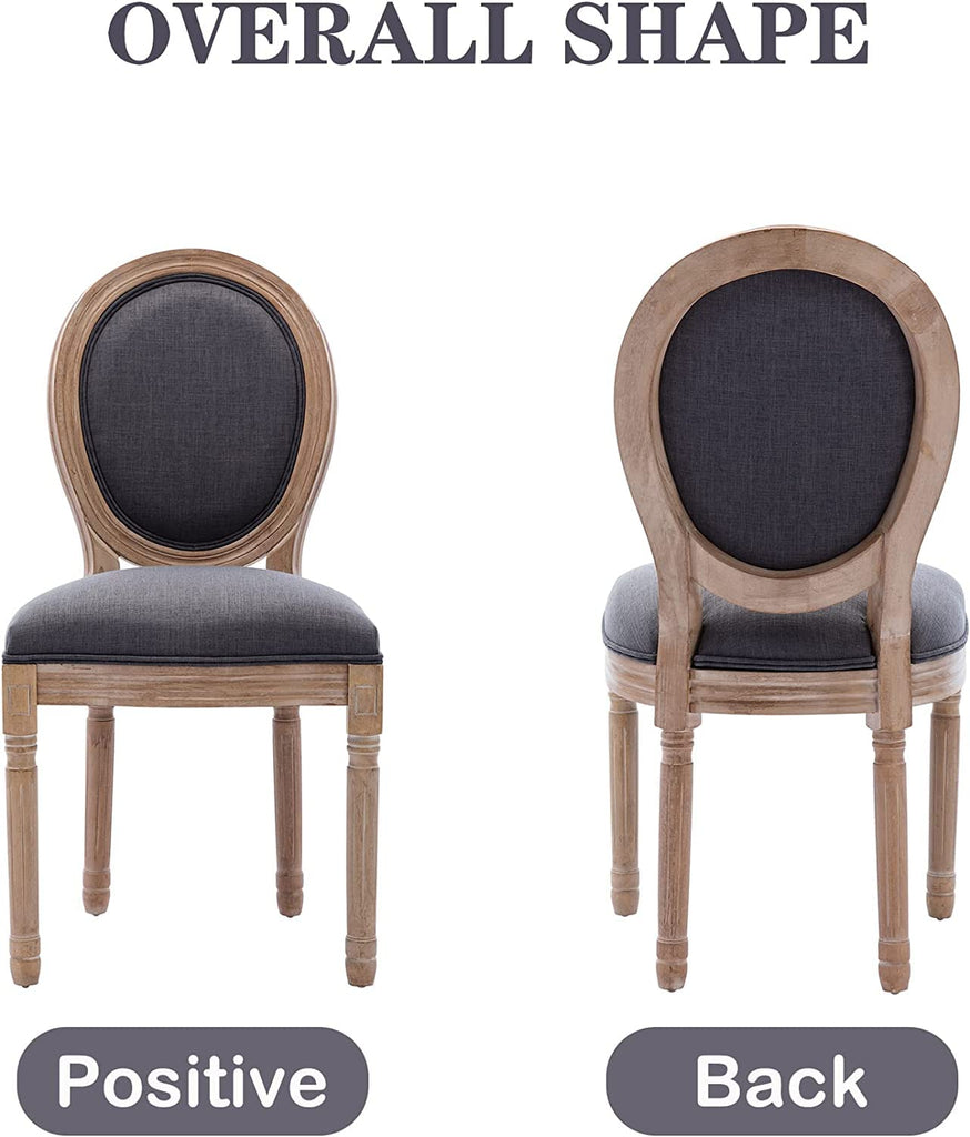French Dining Chairs Set of 2, Farmhouse Dining Chairs, Vintage Country Dining Chair with Round Back, French Bistro
