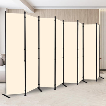 8 Panel Folding Privacy Screen, 14.67ft Wide Partition Room Dividers Panel