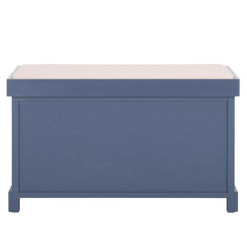 Freddy Wood Storage Bench, 33" Farmhouse Blue