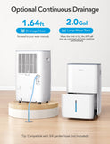 Dehumidifier for Home 4,500 Sq.Ft, 50 to 137 Pint Smart Auto Humidity Control, Drain Hose, 2.0Gal Bucket