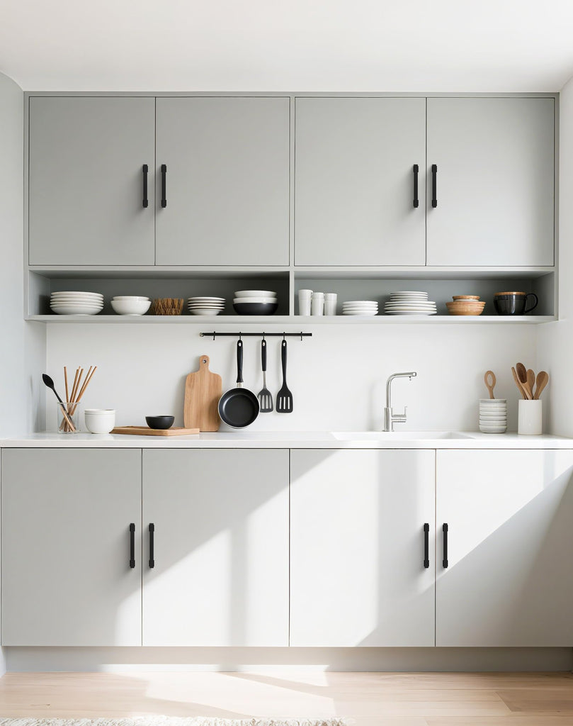 5 Pack Matte Black Kitchen Cabinet Pulls 6.3 Inch (160mm) Hole Centers Cabinet Pulls for Cabinets Cupboard Handles