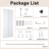 24 in.x 80 in. Bifold Barn Door, 1 Panel Shaker Style White Primed Bifold Closet Door, Hollow Core I