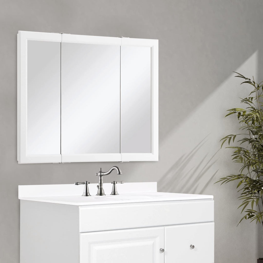 Wyndham Tri-View Medicine Cabinet, 36", White