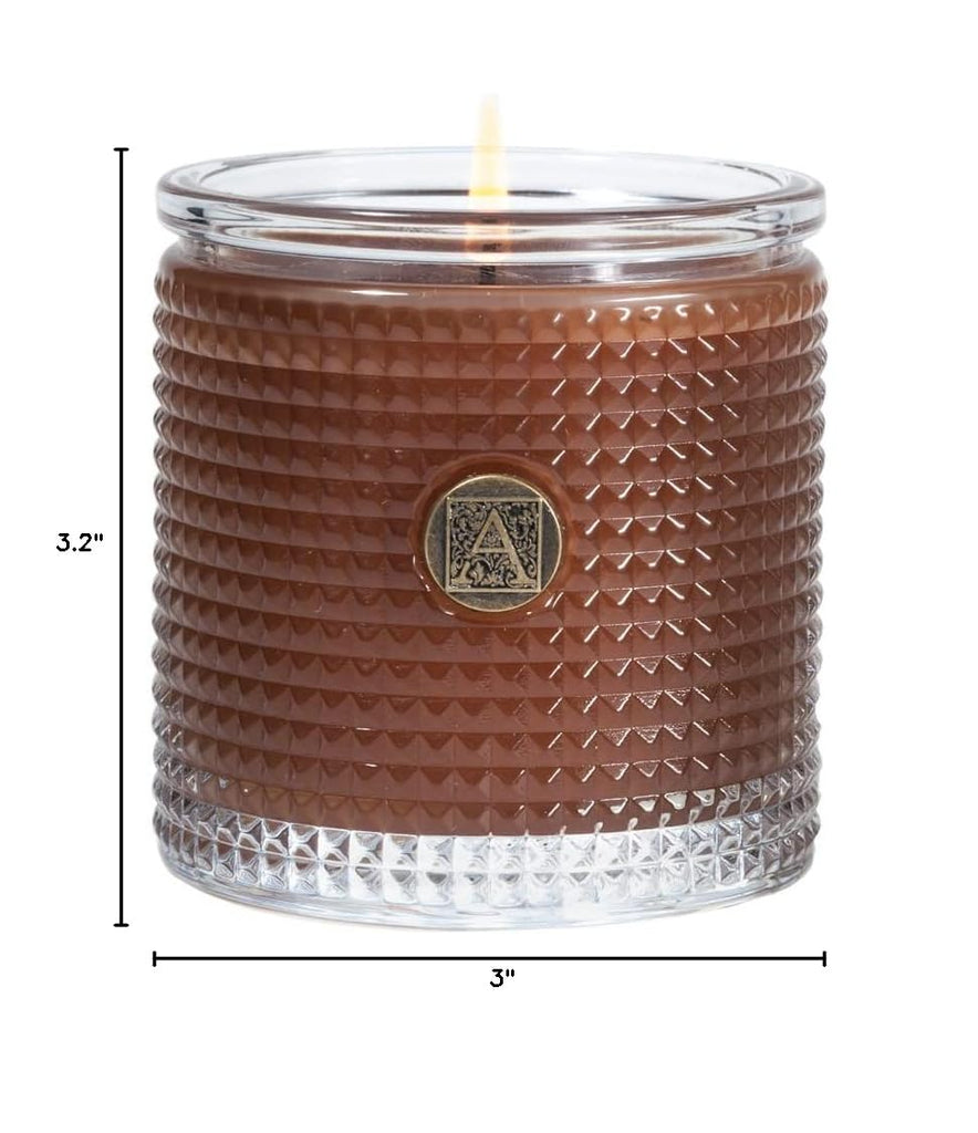 Cinnamon Cider Textured Glass Candle 6oz - Decorative Home Fragrance Aromatherapy Long Lasting Room Air Freshener