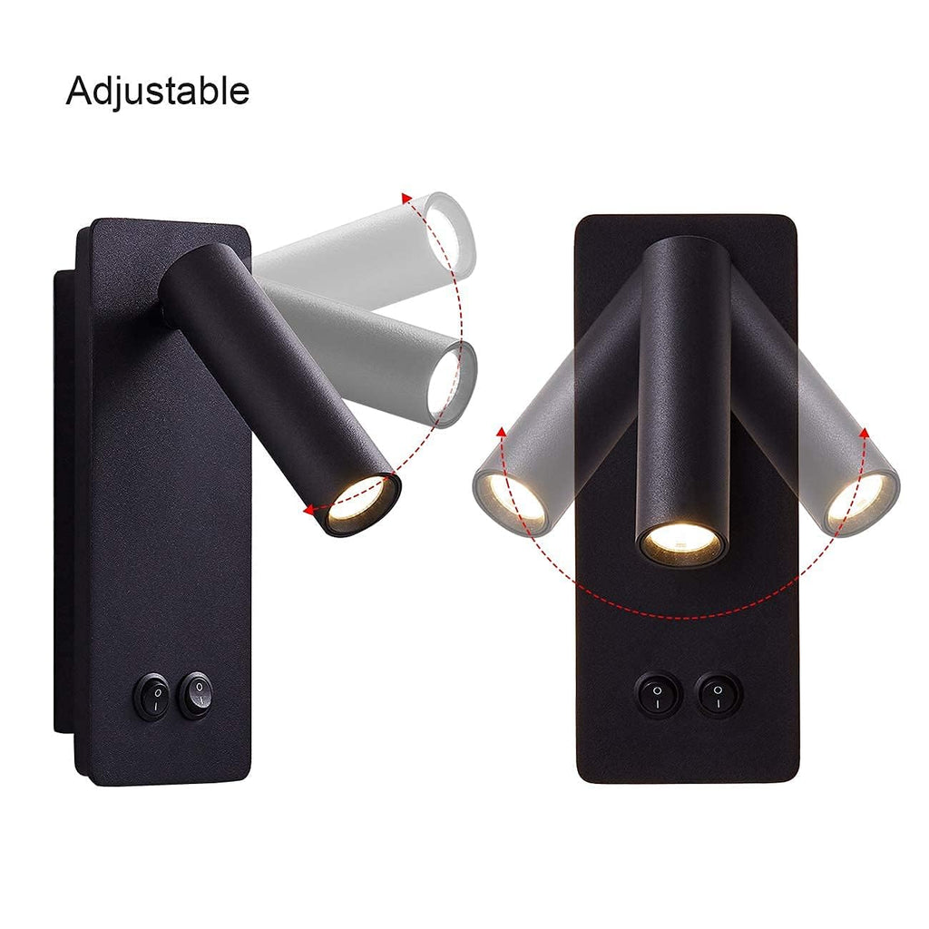 LED Reading Wall Lights, Backlight Night Wall Lamp, Plug in Cord Adjustable Wall Sconces, Book Reading Lamps