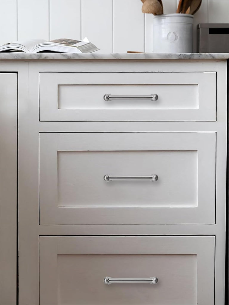 2 Pack 5 Inch Hole Center Brushed Nickel Cabinet pulls 100% Solid Heavy Duty Dresser Pulls Cabinet Drawer Pulls