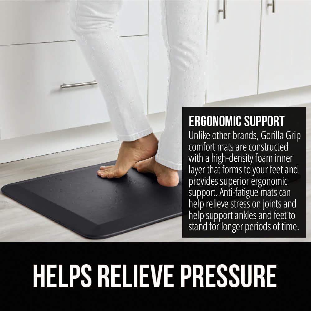 Comfortable Cushioned Kitchen Mats for Floor, Waterproof Stain Resistant Top, 3/4 Inch Thick Ergonomic Standing Desk