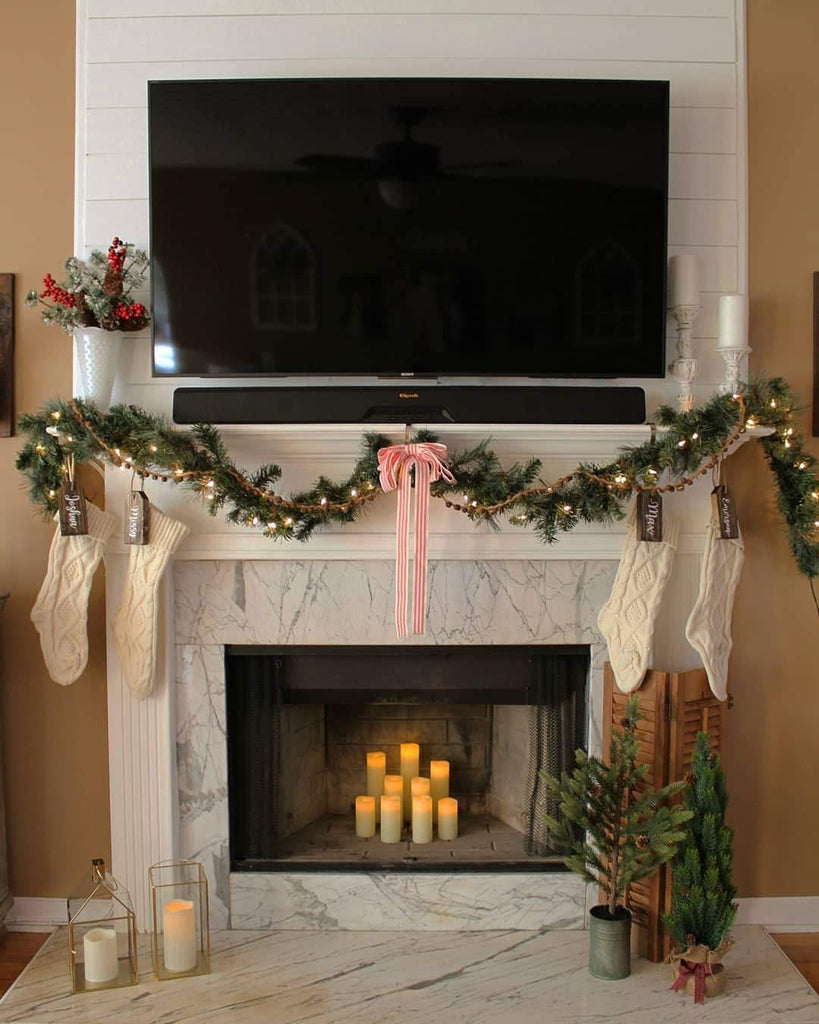Christmas Stockings 18 Inches Large Size Cable Knitted Stocking Gifts & Decorations for Family Holiday Xmas - Set of 4