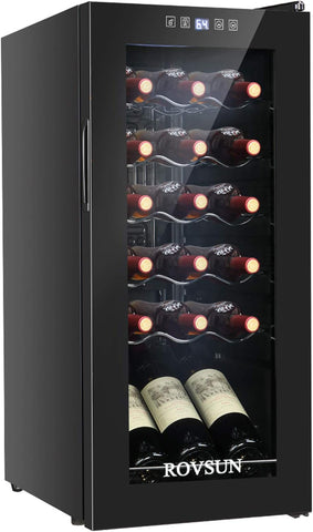 18 Bottle Wine Fridge, Freestanding Compressor Wine Cooler Refrigerator