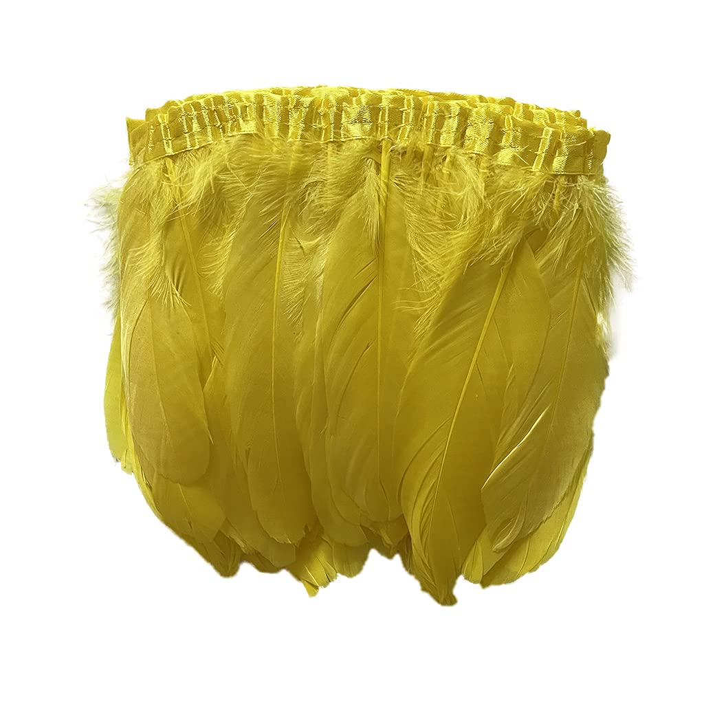 Yellow Feather Fringe Trim 2 Yards 6-8inch for Party Clothing DIY Sewing Craft Wedding Dress Decor