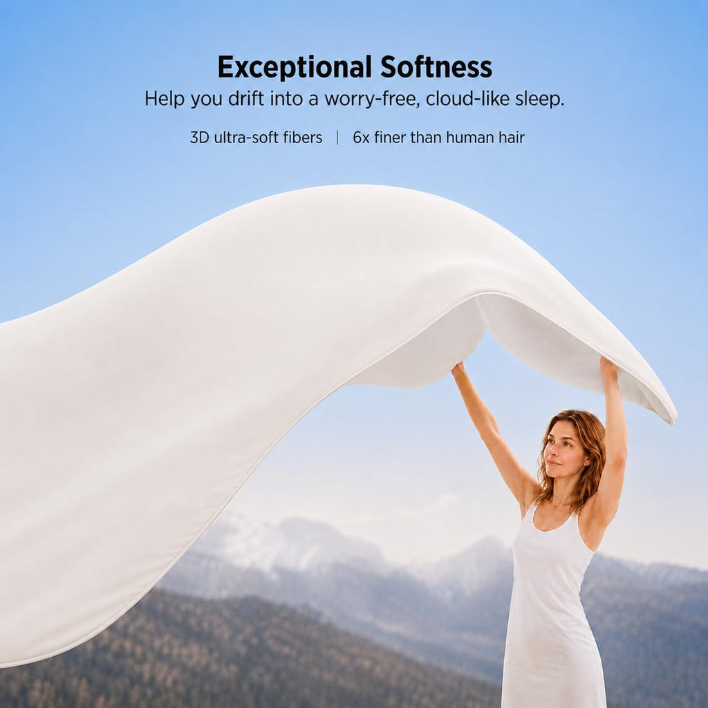 Double-Sided Cooling Comforter Queen Size, Ice Silk Summer Blanket, Smooth No-Stripes, No-Seam, Edge-Free Design