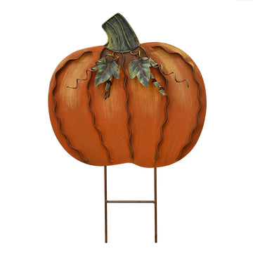 Pumpkin Garden Stake Metal Yard Sign Fall Decor Decorative Pumpkin Yard Art