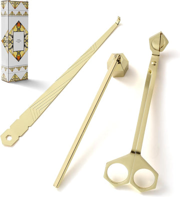 Candle Wick Trimmer, Candle Snuffer and Wick Dipper, Gold