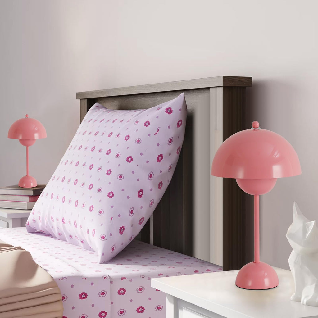 Mid-Century Modern Bud Table Lamp, ETL Listed, Light Pink