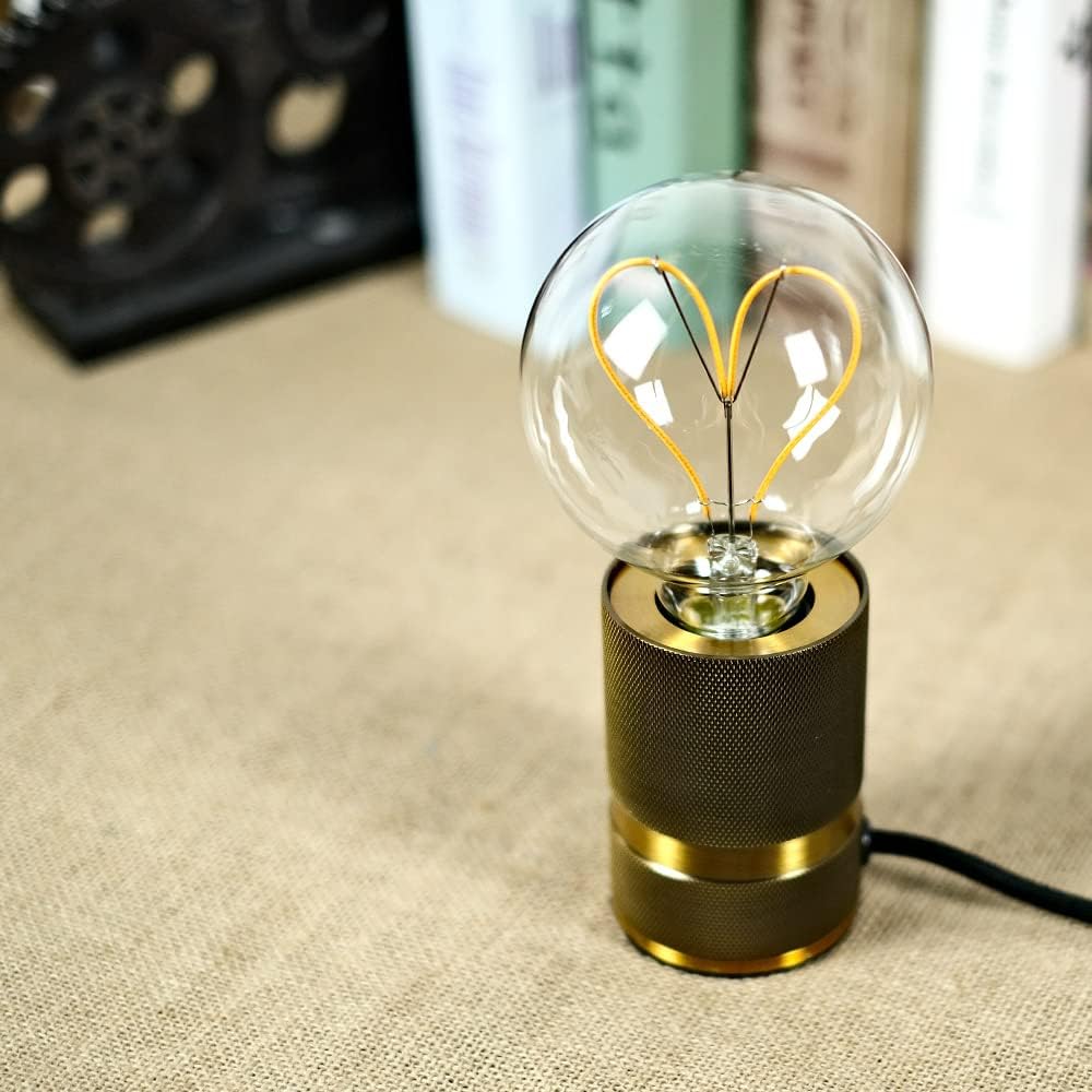 Edison Bulb Led Bulb Vintage 4W Dimmable 110-130V 2000Kelvin Super Yellow Warm Decorative Light Bulb (G30 Heart