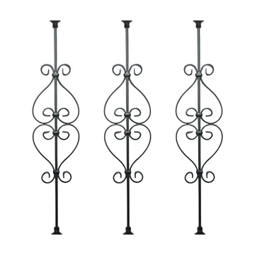 Balusters for Staircase Interior - Stair Railing Spindles, Iron Balusters Banister, Hollow Square, 1/2inch x 44inch