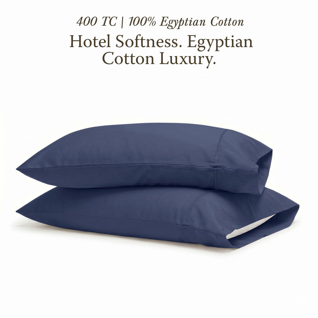 400 Thread Count Egyptian Cotton King Pillowcases, Sateen, Solid
