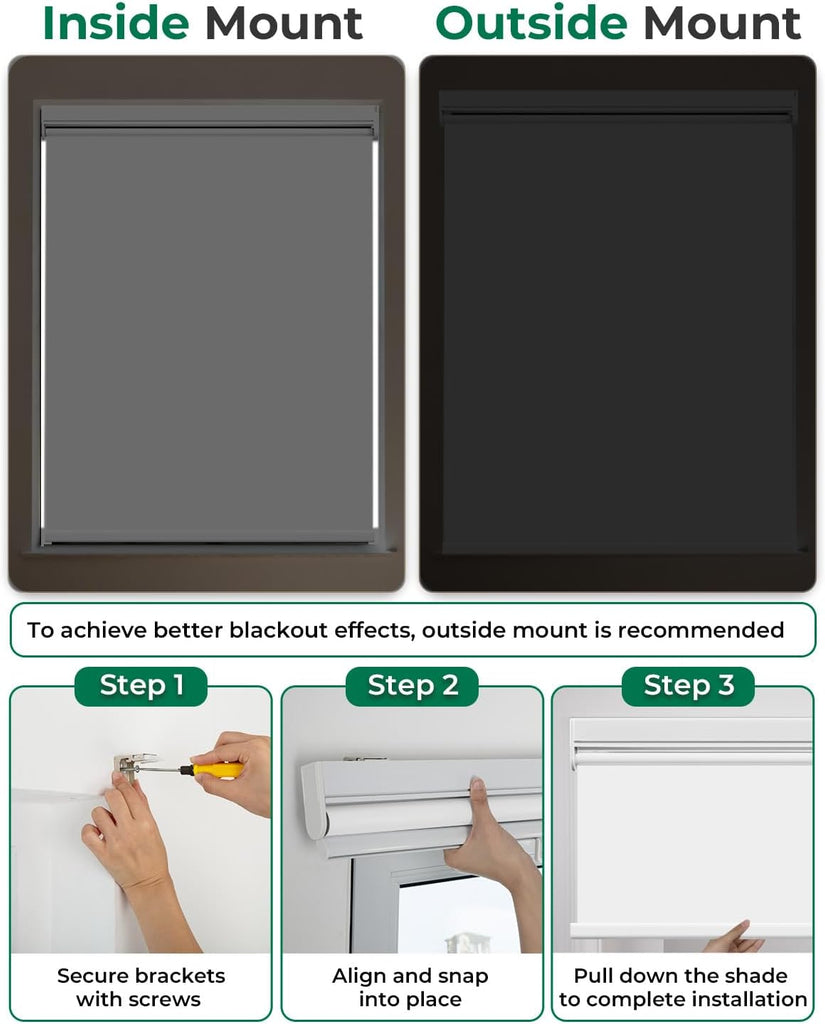 Motorized Blinds with Remote | Automatic Blackout Roller Shades, Easy Install & Smart Control Electric Blinds (White )