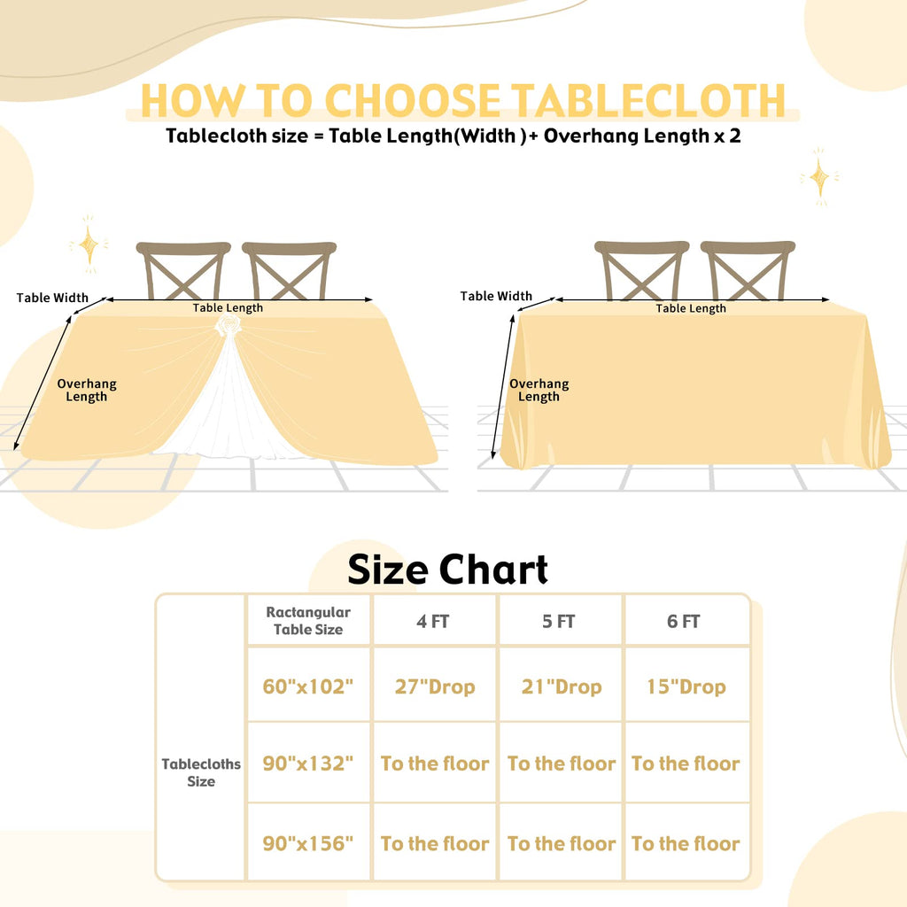 Gold Sequin Tablecloth 60"x102" Wedding Glitter Table Cloth