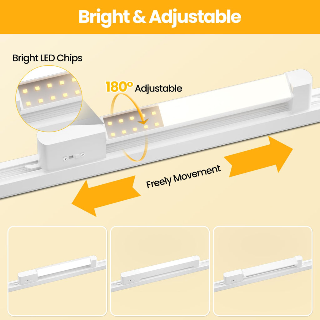 5 Color Linear H Track Lighting Heads Dimmable, White 15W 2 Pack
