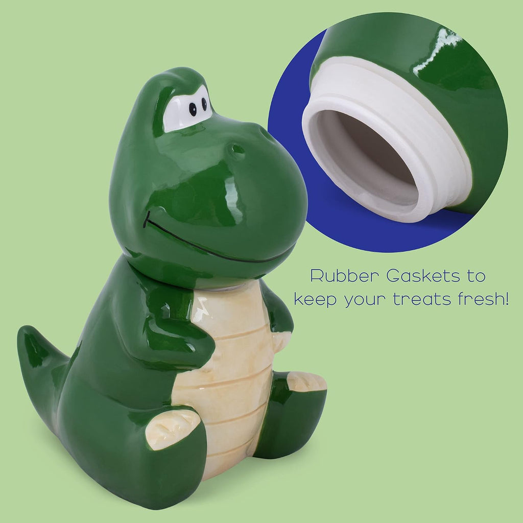 Dolomite Ceramic 10.1 x 8.9 Everyday Cookie & Candy Jar with Airtight Lid: Perfect Canisters, Pet Treat Containers &
