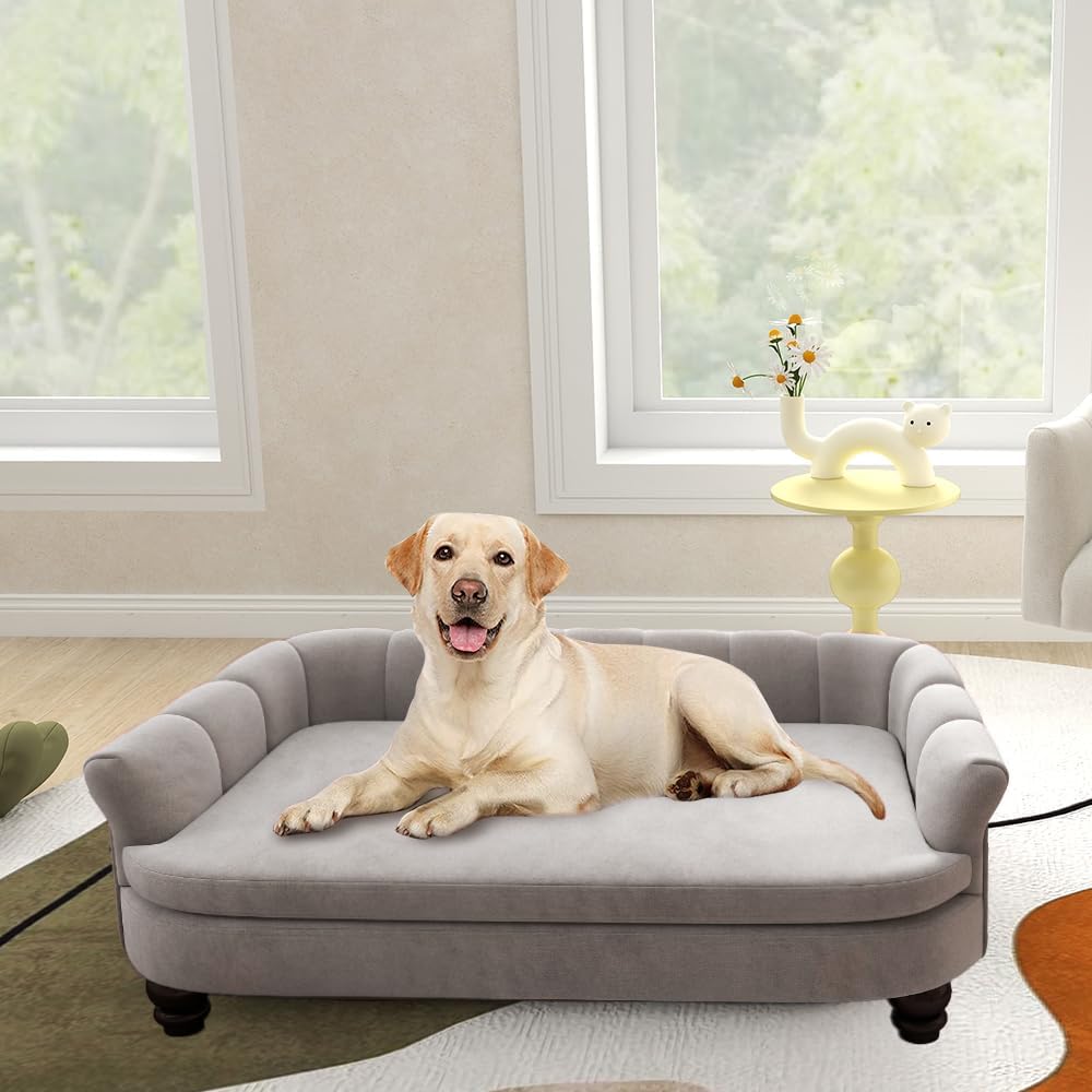 Dog Couch Sofa Bed, Comfortable Pet Sofa for Large and Medium Dogs, Soft Velvet Cushion, Durable Pet Furniture